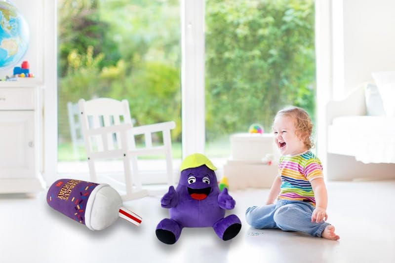 VAOUX Grimace Plush Toy - Shake Yellow Hat Stuffed Animal 1