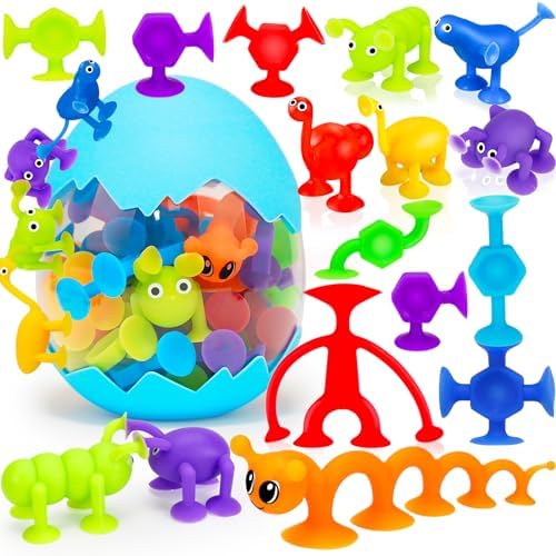 32 PCS Suction Cup Bath Toys for Kids 2 Years