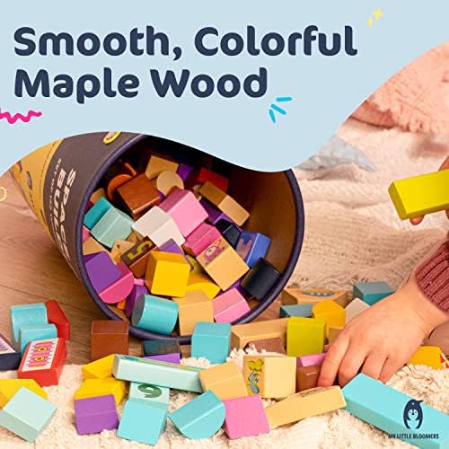 106 Piece Wooden Blocks Set for Kids
