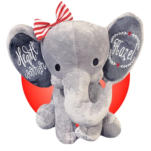 Personalized Gray Elephant Stuffed Animal for Heart Surgery Kids