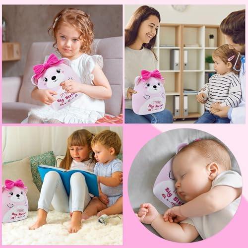 Big Sister Plush Bear with Pink Bow 8-Inch Stuffed Animal