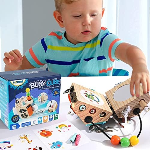 PORLPOEK Busy Cube for Kids 14 in 1 Travel Toy