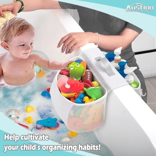 Austion Saddle Shape 2 Compartment Bath Toy Organizer