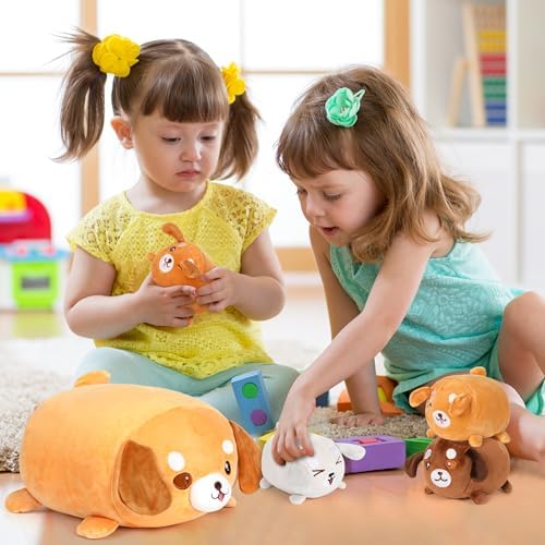 Corgi Plush Pillow with 4 Baby Dogs Inside - 5PCS