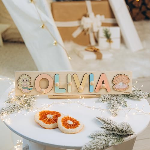 Personalized Wooden Name Puzzle Montessori Toy 1