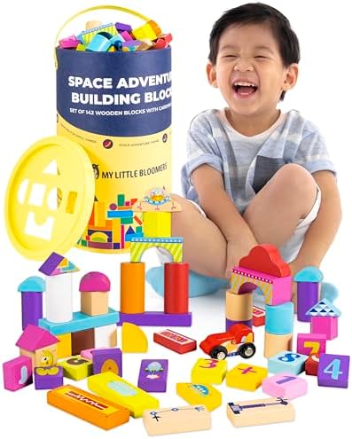 106 Piece Wooden Blocks Set for Kids