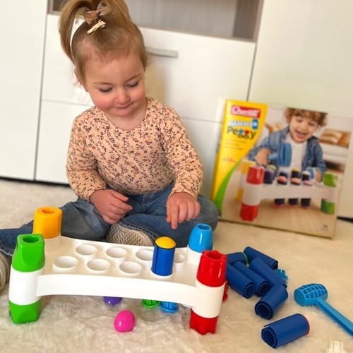 Quercetti Hammer Peggy Peg Pounding Bench Toy for Toddlers 18mo 1
