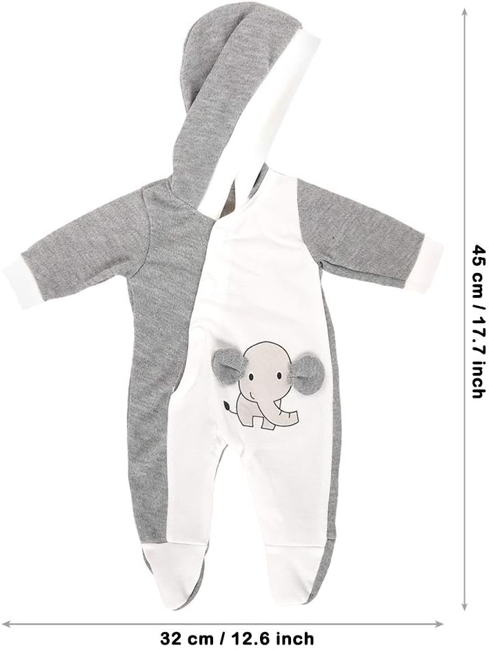 Miunana Baby Doll Clothes Elephant Jumpsuit Outfit 13-15 Inch 1pcs