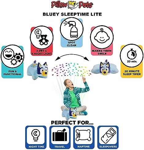 Pillow Pets Bluey Sleep Time Light Plush Toy
