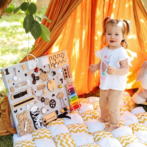 Montessori Busy Board Toy for 1 2 Year Old Toddler