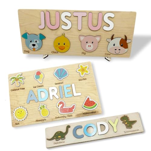 Customized Name Puzzle for Toddlers - Busy Board with Fixed I J Letters