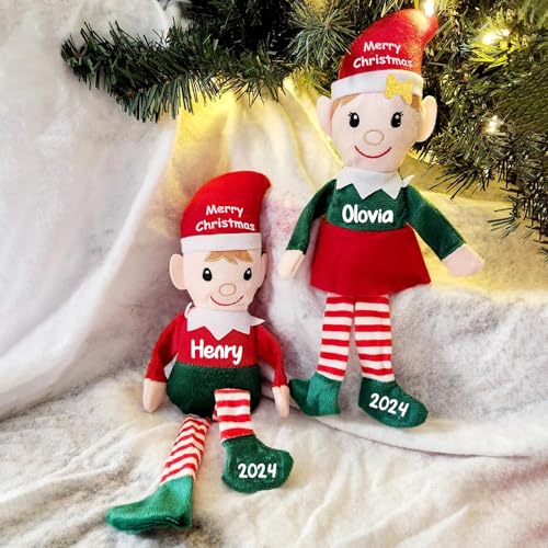 Custom Christmas Elf Doll Plush Personalized Name for Boys