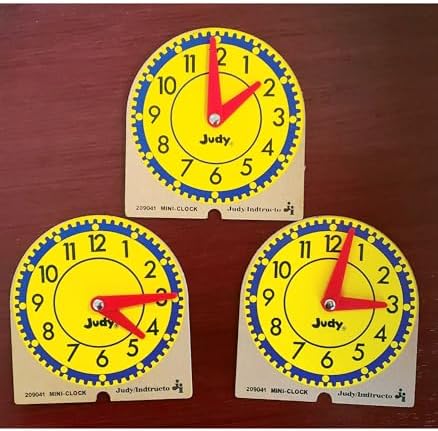 Judy Instructo Mini-Clocks Set of 12 4 18 x 4 Inches