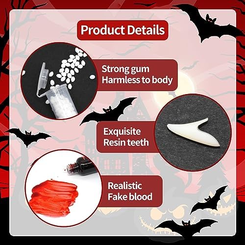 Pedenty Vampire Teeth Fake Fangs 3 Sizes 1