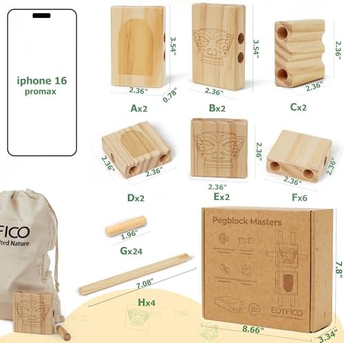 Edyfico TDD101 Wooden Blocks 44pcs STEM Montessori Set