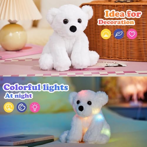 BSTAOFY Glow Polar Bear LED Night Light Toy