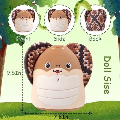 LeYoHa King Cobra Stuffed Animal 10 Inch Plush Toy