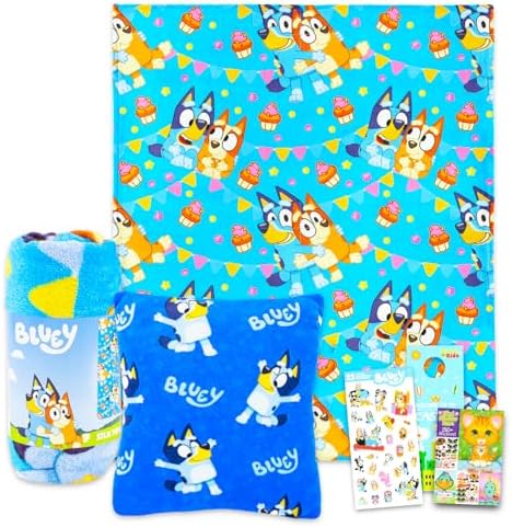 Bluey Travel Blanket and Pillow Set - Cozy Kids Bundle