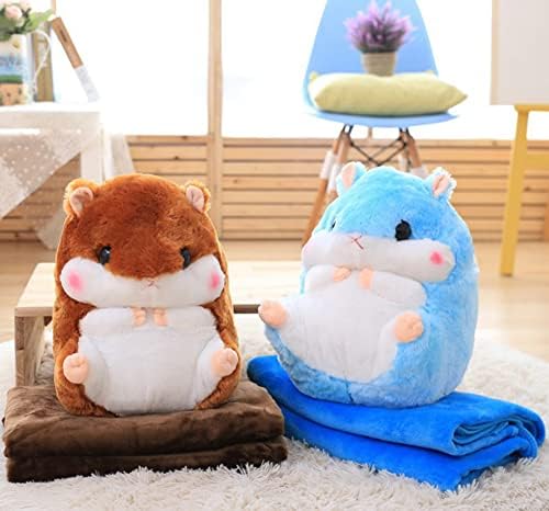 YunNasi Plush Hamster Pillow with Blanket 197 Inches Grey