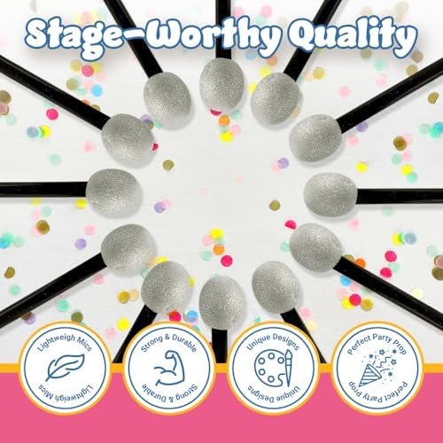 Playbees 12-Piece Glittered Fake Microphone for Kids