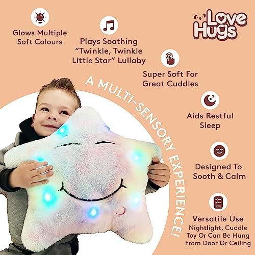 LoveHugs Musical Star Plush Light Up Toy for Newborn Autism