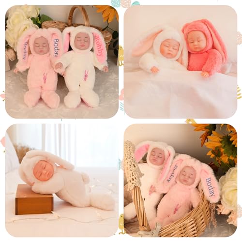 Custom Reburn Baby Doll Easter Bunny Plush Toy for Toddler