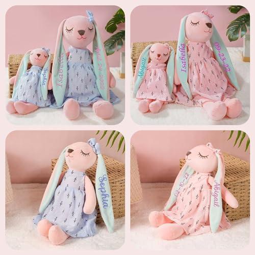 Personalized Blue Bunny Doll with Long Ears