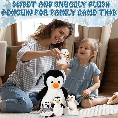 Aoriher 7 Pcs Penguin Plush Set with Mommy and Babies 1