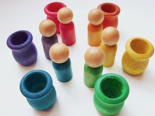 Little People Rainbow World Pretend Peg People and Cups Dexterity Toy
