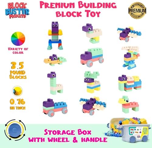 TOP Grade 80 PC Soft Building Blocks for Toddlers 1-3