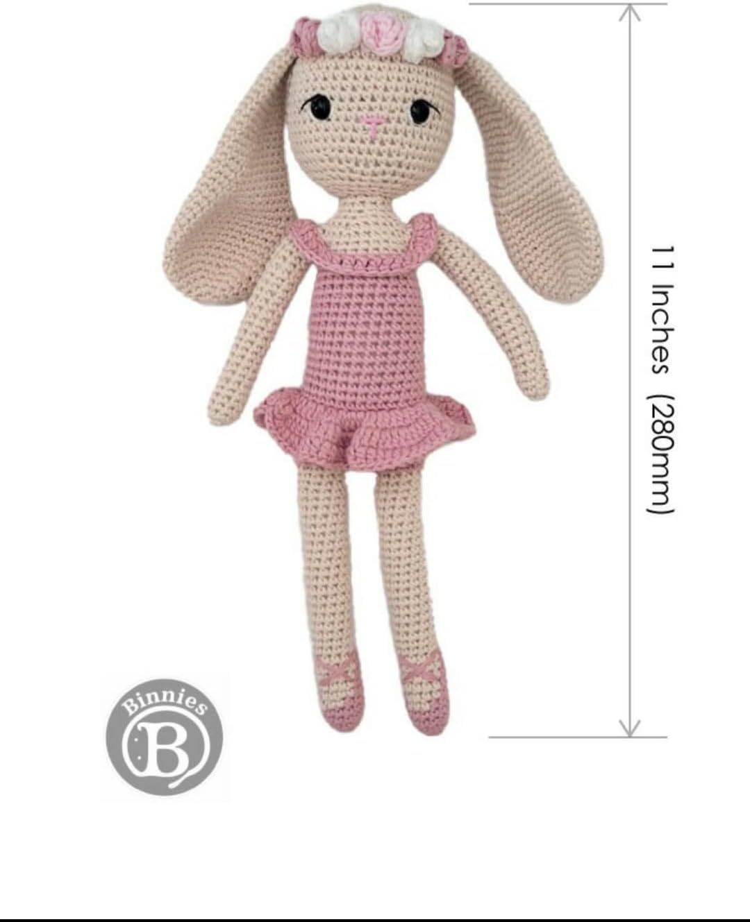 Ballerina Bunny Stuffed Toy for Kids Handmade Crochet Comfort Plush