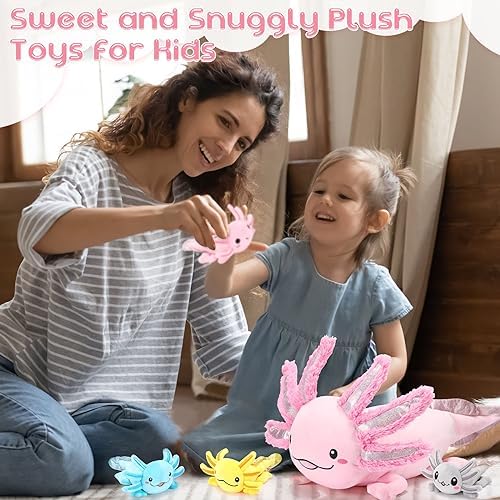 Aoriher Axolotl Plush Family Set Pink