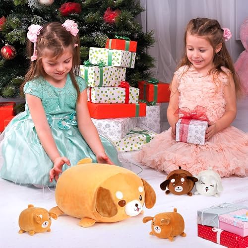 Corgi Plush Pillow with 4 Baby Dogs Inside - 5PCS