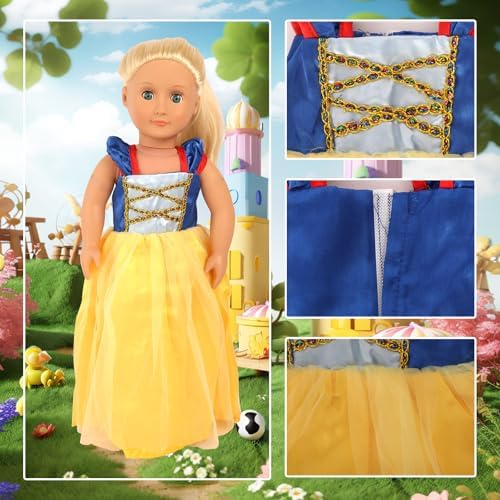 FEAYEA 18 Inch Princess Costume for Girl Dolls - 6Pcs Set
