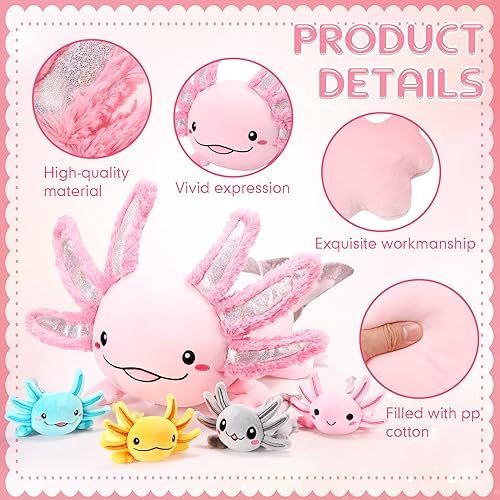 Aoriher Axolotl Plush Family Set Pink