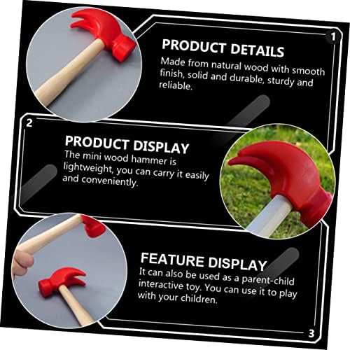 Toddmomy Wooden Hammer 3pcs DIY Plaything Set