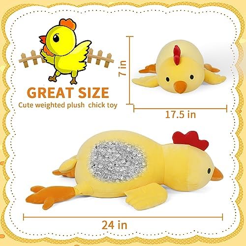 FLORVIV Weighted Chicken Plush Toy 24 42lb Yellow