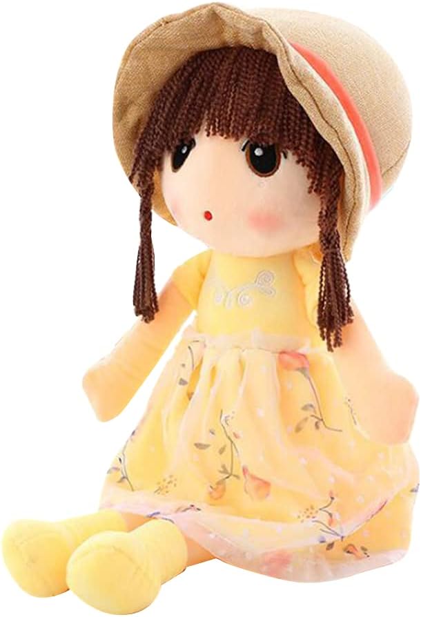 ikasus Plush Baby Doll Girl with Hat Skirt