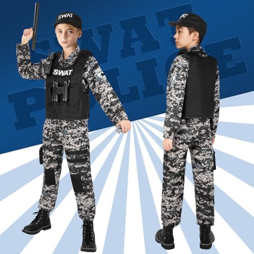Luucio Kids SWAT Police Officer Costume Set