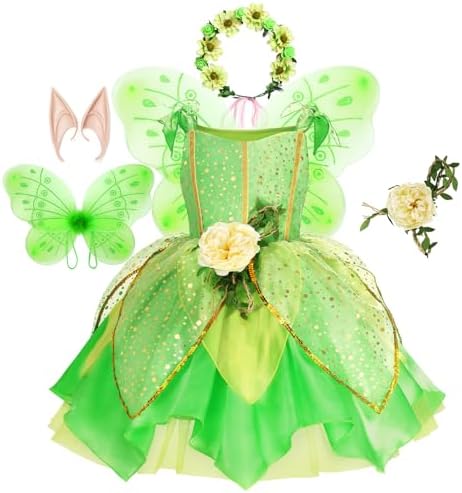 KSISUSH Fairy Costume Princess Dress with Wing Accessories