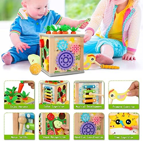 MingNor 6 in 1 Wooden Toddler Toy Set