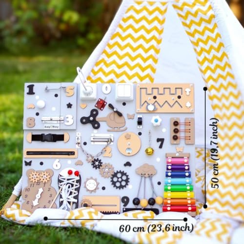 Montessori Busy Board Toy for 1 2 Year Old Toddler
