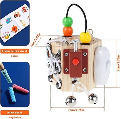 PORLPOEK Busy Cube for Kids 14 in 1 Travel Toy