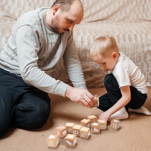 Peohud 26 Piece Wooden Alphabet Blocks for Kids