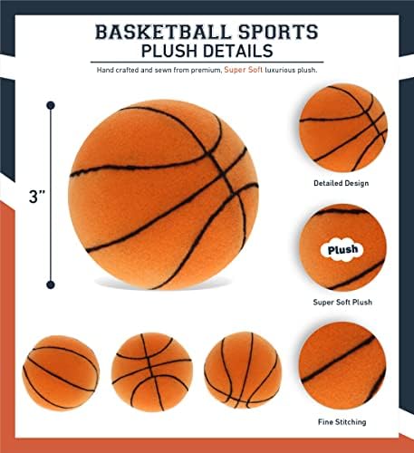 DolliBu Small Stuffed Basketball Plush - 3 Inches