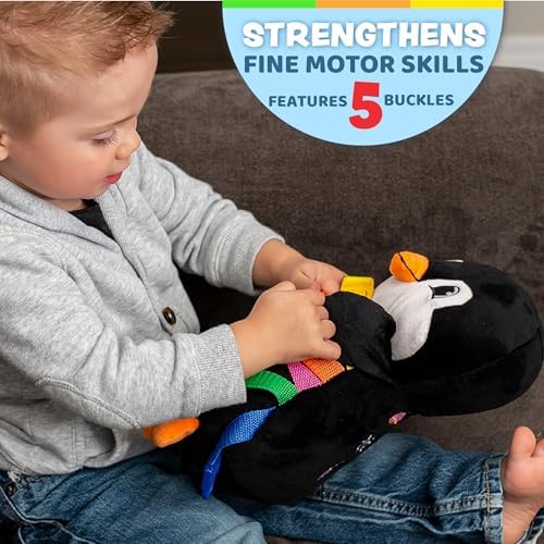 Buckle Toys Blizzard Penguin Plush Sensory Learning Toy