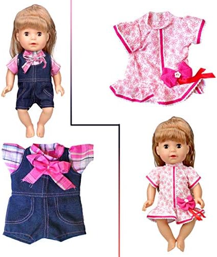 WONDOLL 8-Sets Baby Doll Clothes for 12 Inch Dolls