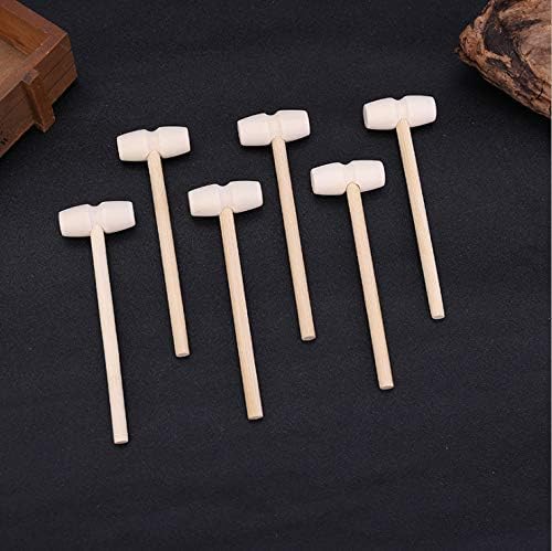 12Pcs Mini Wooden Hammer Toy for Kids and DIY