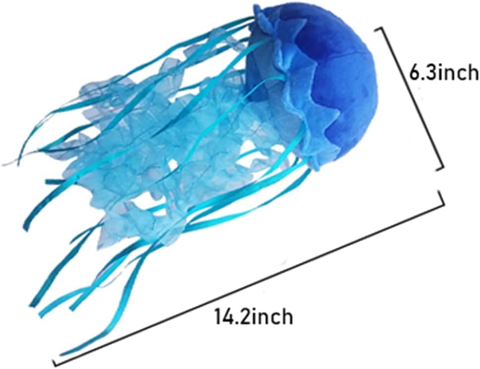 JIANEEXSQ Blue Jellyfish Plush Toy for Kids Room Decor
