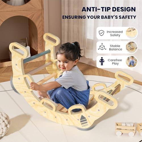 BlueWood 8-in-1 Pikler Triangle Climbing Set - Mauve Pink 1